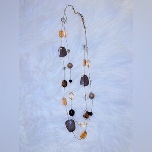Chic Beaded Necklace with Earthy Tones